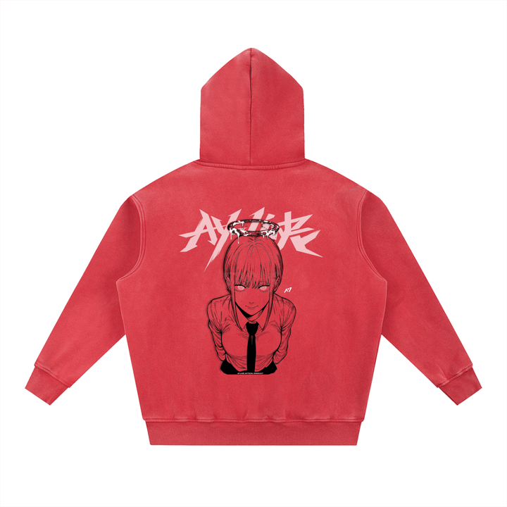 Red Authority Washed Streetwear Hoodie