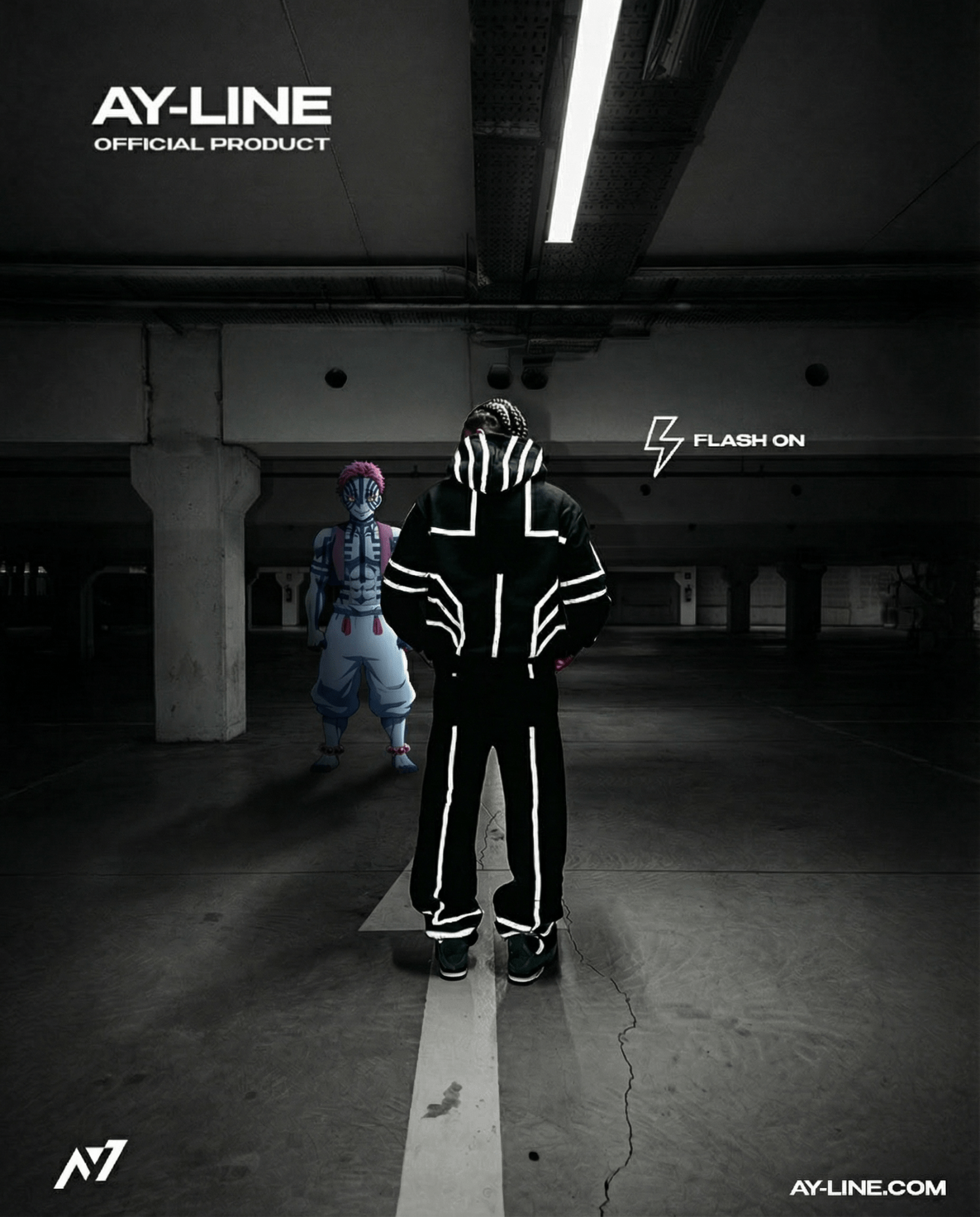 3rd Upper Moon Streetwear Reflective Hoodie - AY - Line Anime