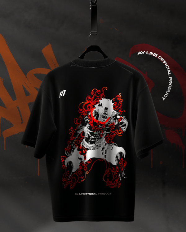 Flame Rogue 2.0 Streetwear Shirt Black - AY - Line Anime