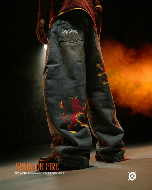 Spain On Fire Barrel Leg Jeans