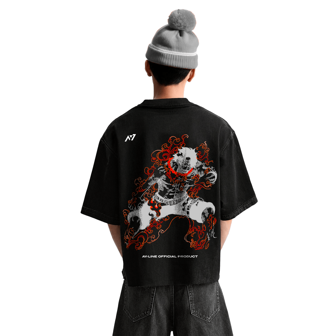 Flame Rogue 2.0 Streetwear Shirt Black - AY - Line Anime