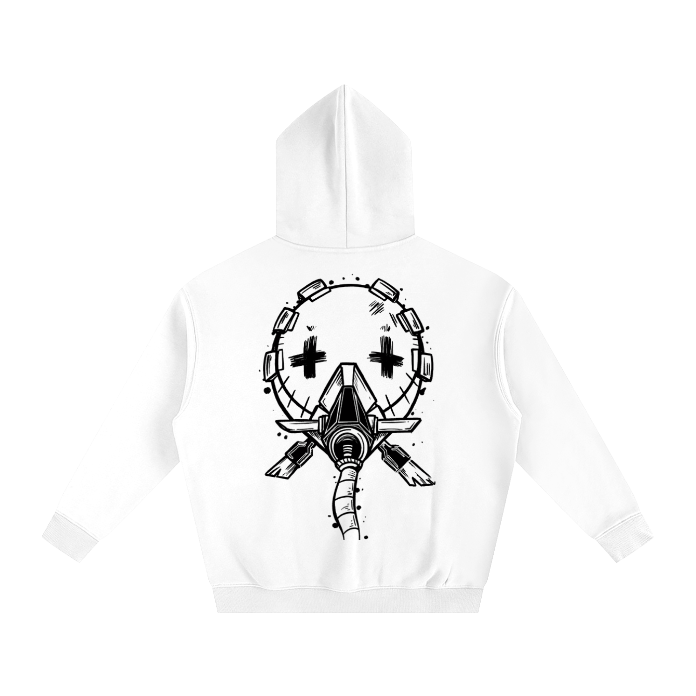 Masked Outcast White/Grey Streetwear Hoodie - AY - Line Anime