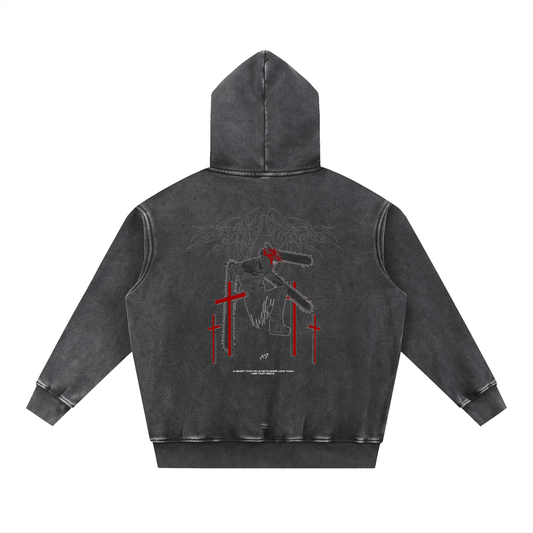 Saint of Violence Washed Hoodie - AY - Line Anime