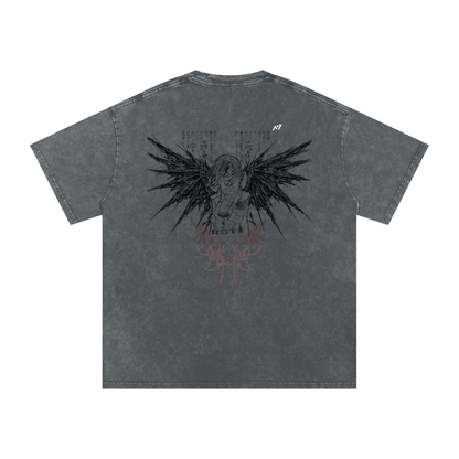 Wings of Defiance Washed Streetwear Shirt - AY - Line Anime