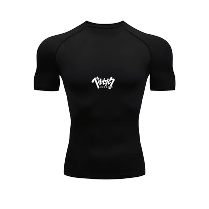 Brand Skull Compression Shirt Black - AY - Line Anime