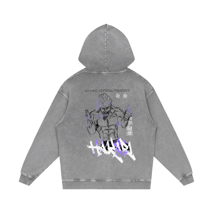Lucky Strike Streetwear Hoodie Grey Washed - AY - Line Anime