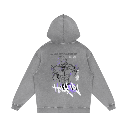 Lucky Strike Streetwear Hoodie Grey Washed - AY - Line Anime