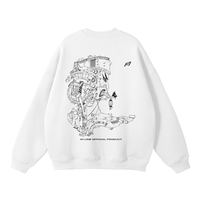 Ciclo de desesperación streetwear sudadera blanca