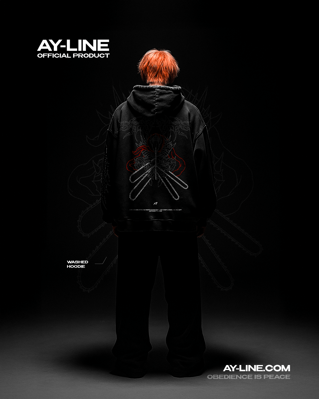 Grind Ritual Washed Streetwear Hoodie - AY - Line Anime