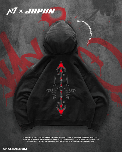 BLOOD. Streetwear Hoodie - AY - Line Anime