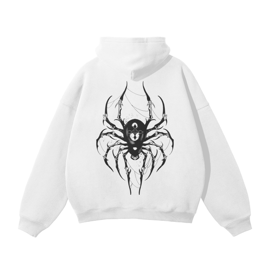 Dark Charisma Spider Streetwear Hoodie White - AY - Line Anime