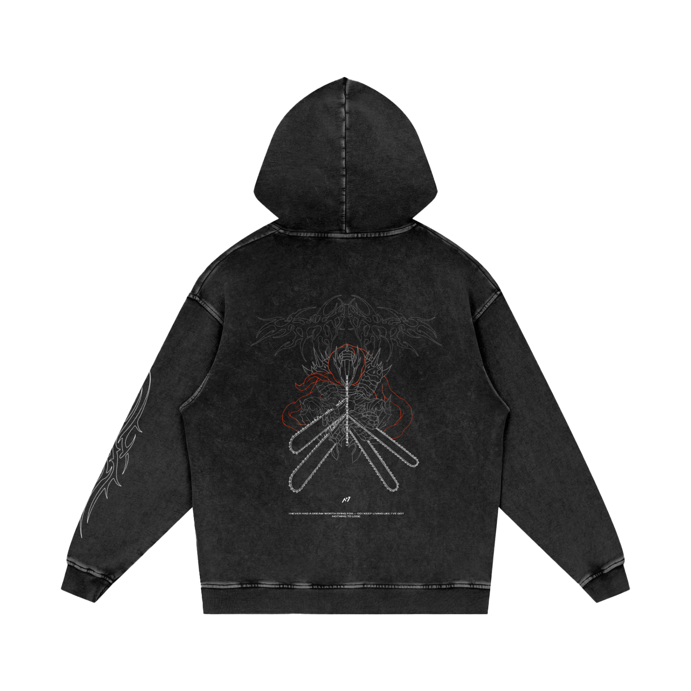 Grind Ritual Washed Streetwear Hoodie - AY - Line Anime