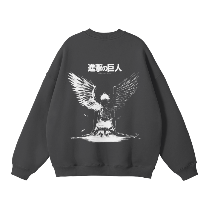 Wings of Destruction Streetwear Sweatshirt Grey - AY - Line Anime