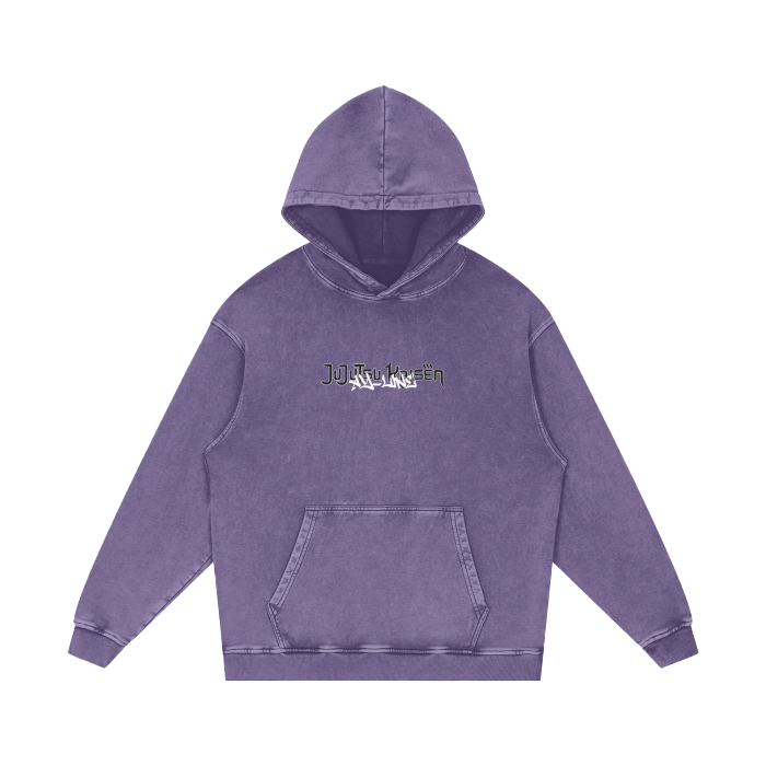 Clap and Crush Streetwear Hoodie Purple Washed - AY - Line Anime