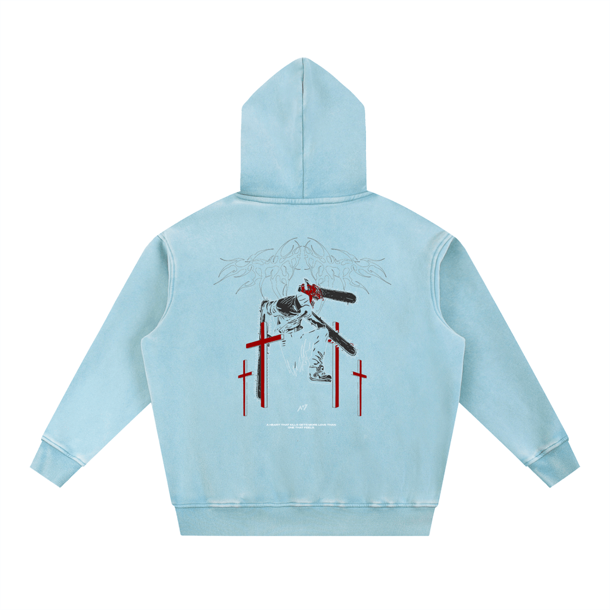 Saint of Violence Washed Hoodie - AY - Line Anime