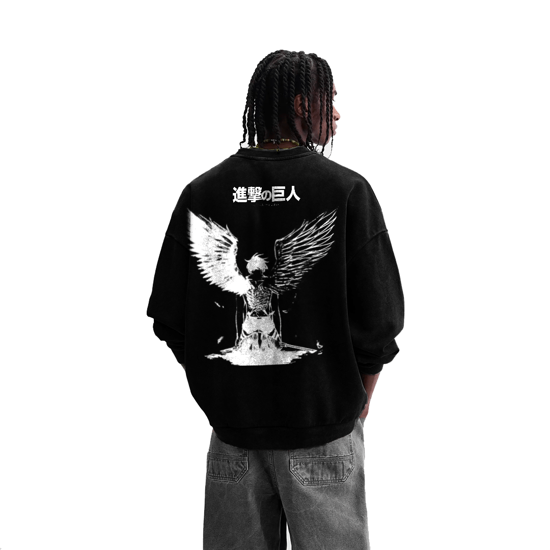 Wings of Destruction Streetwear Sweatshirt Grey - AY - Line Anime