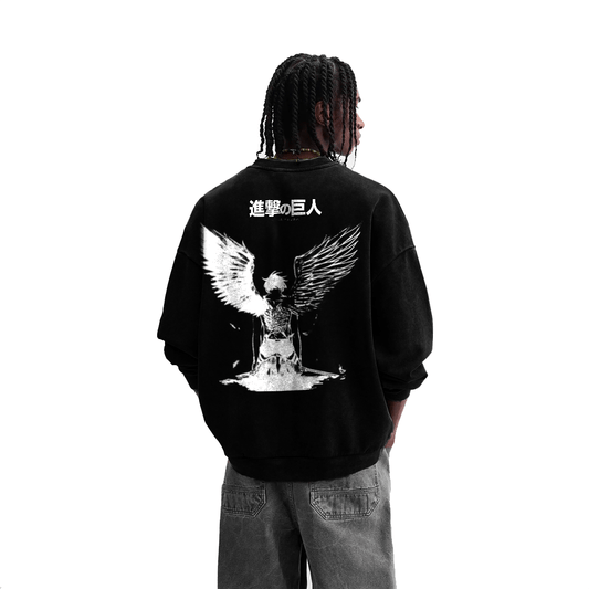 Wings of Destruction Streetwear Sweatshirt Grey - AY - Line Anime