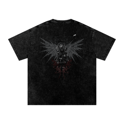 Wings of Defiance Dark Washed Streetwear Shirt - AY - Line Anime
