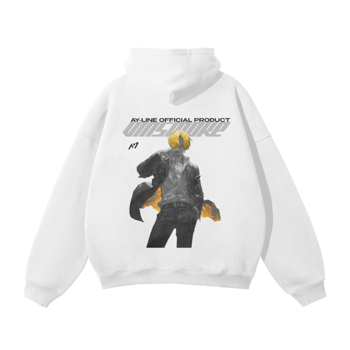 Black Leg Y2K Streetwear Hoodie White - AY - Line Anime