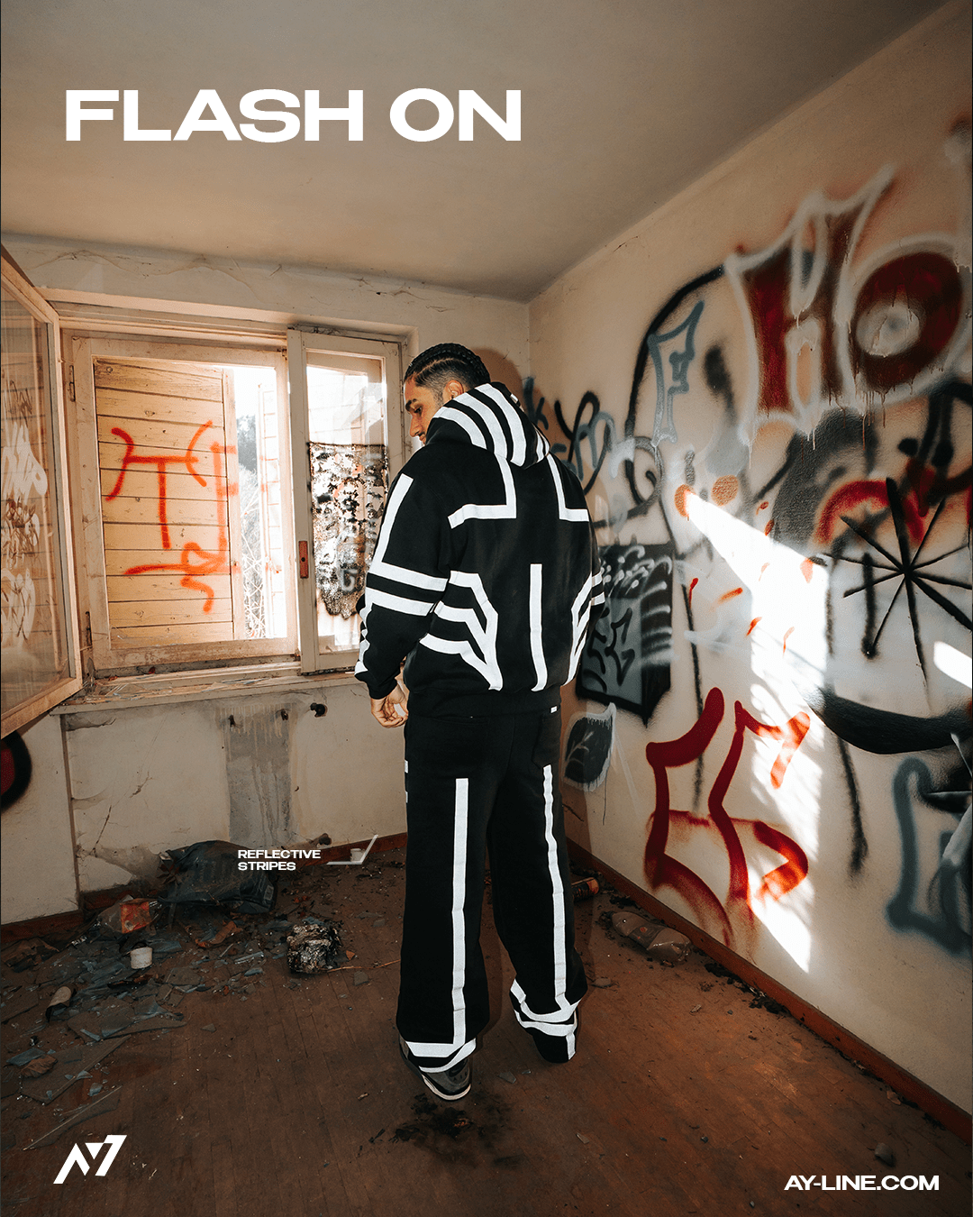 3rd Upper Moon Streetwear Reflective Hoodie - AY - Line Anime