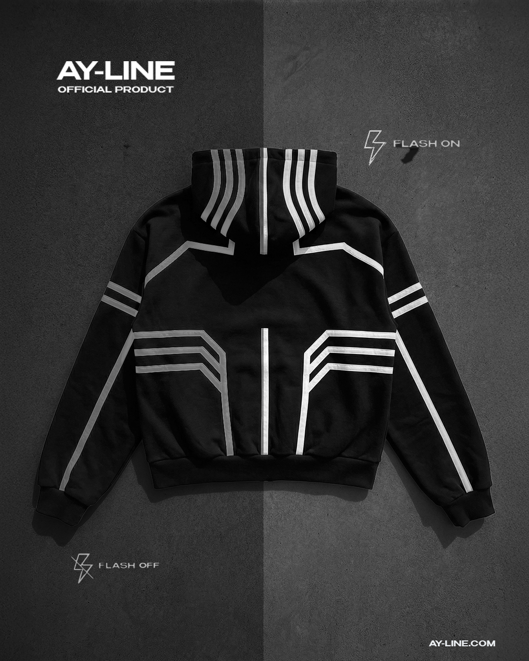 3rd Upper Moon Streetwear Reflective Hoodie - AY - Line Anime