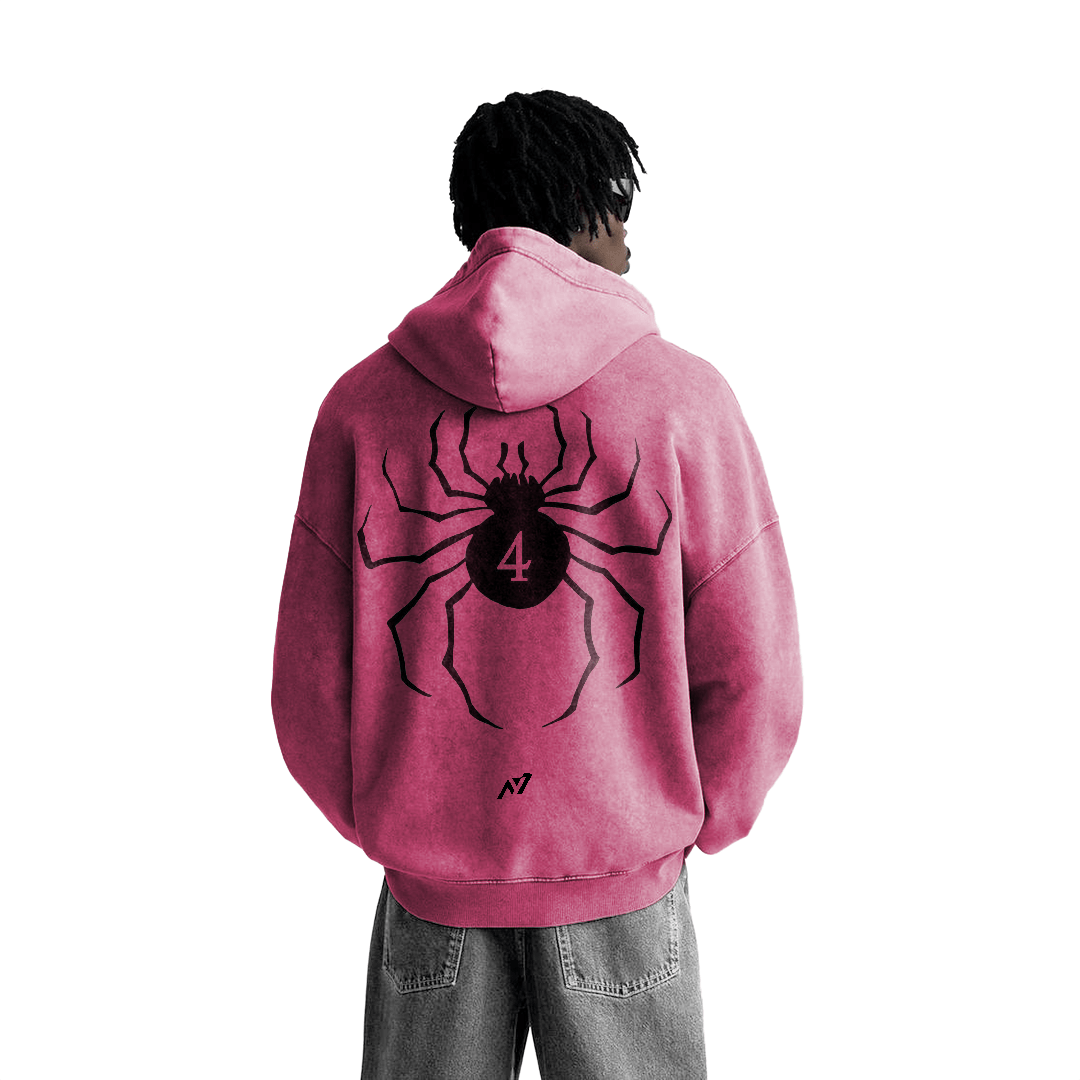 Phantom Jester Streetwear Hoodie Pink Washed - AY - Line Anime
