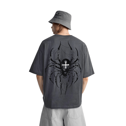 Dark Charisma Spider Streetwear Shirt Grey Heavy Weight - AY - Line Anime