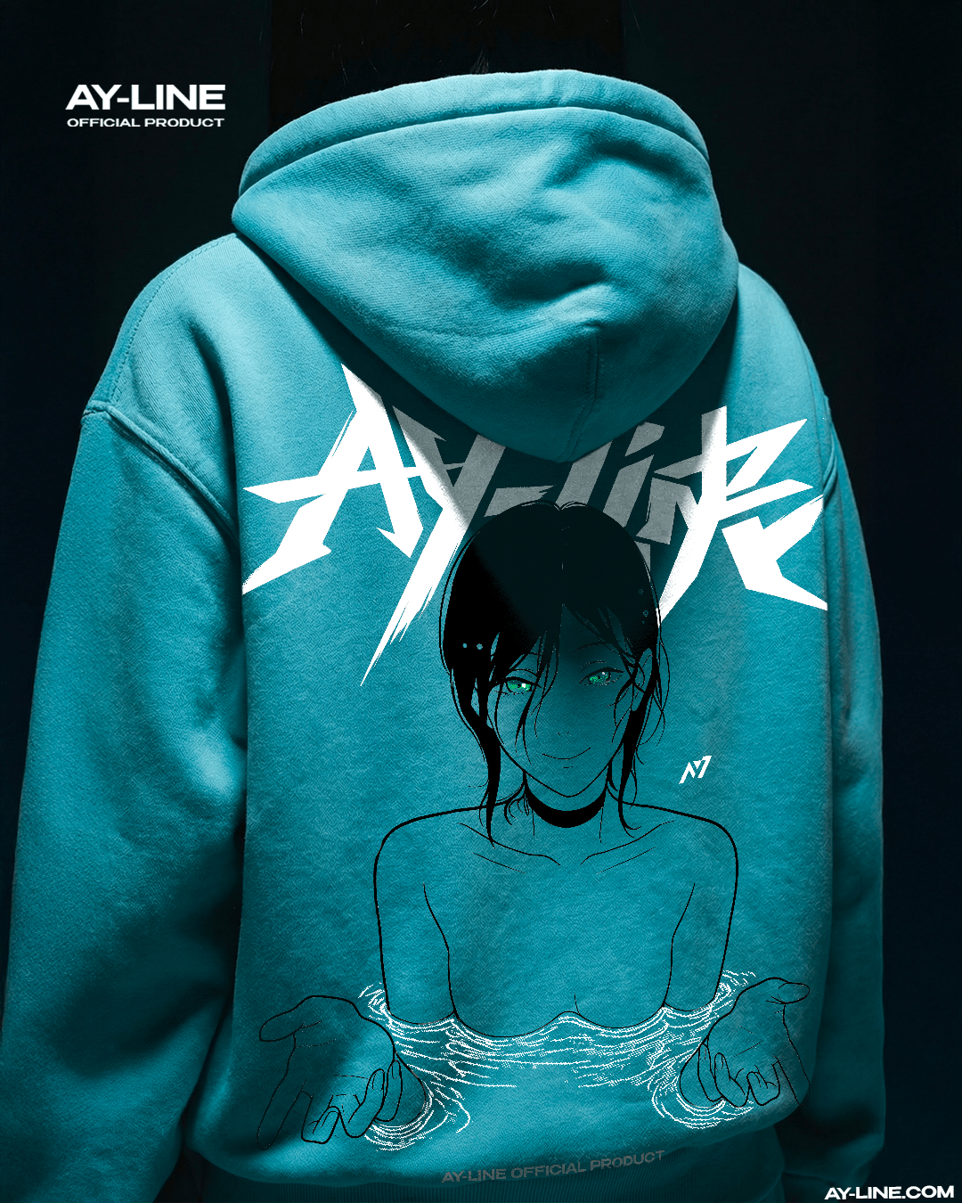 Depth Washed Streetwear Hoodie - AY - Line Anime