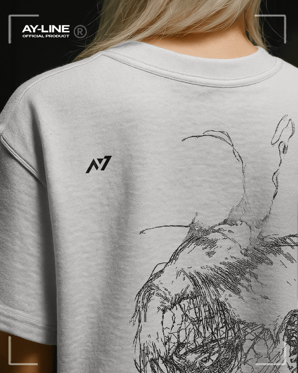 The Broken Form Streetwear Shirt Grey&White - AY - Line Anime