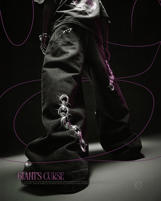 Giants Curse Barrel Leg Jeans - AY - Line Anime