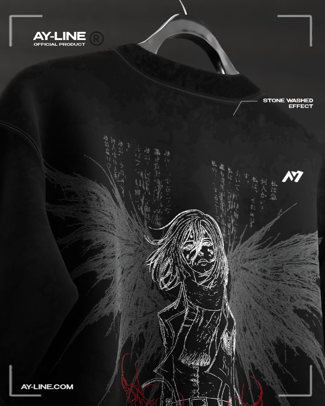 For His Sake Streetwear Shirt Washed Dark - AY - Line Anime