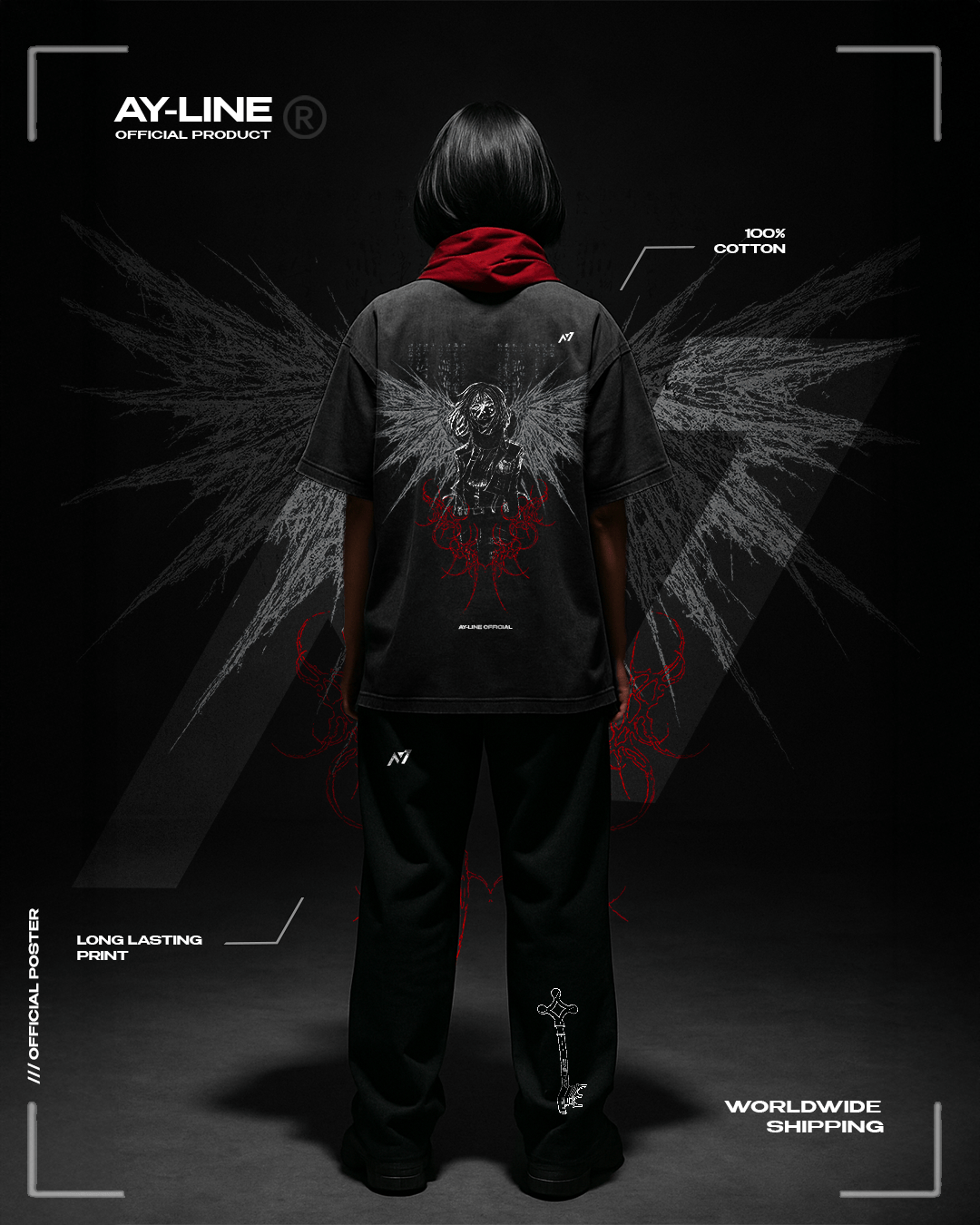 For His Sake Streetwear Shirt Washed Dark - AY - Line Anime