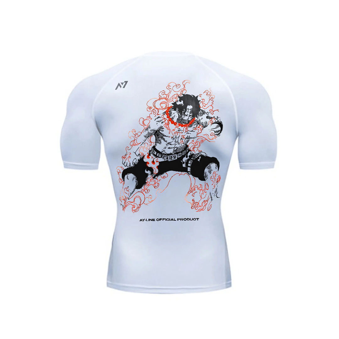 Flame Rogue Compression Shirt White - AY - Line Anime