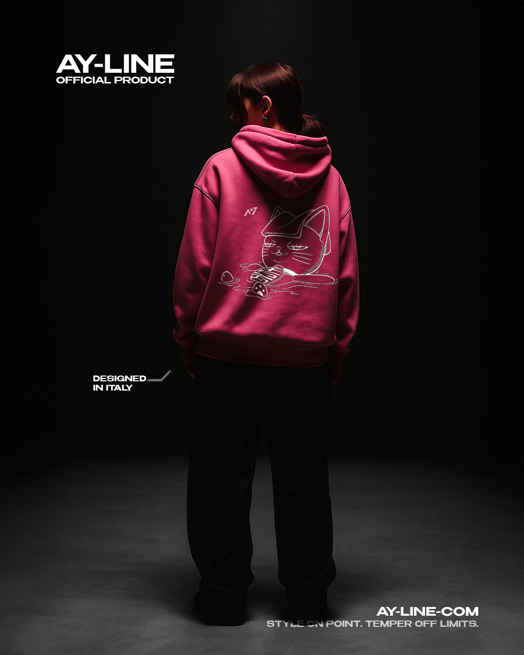 Psychic Cat Streetwear Oversized Hoodie - AY - Line Anime