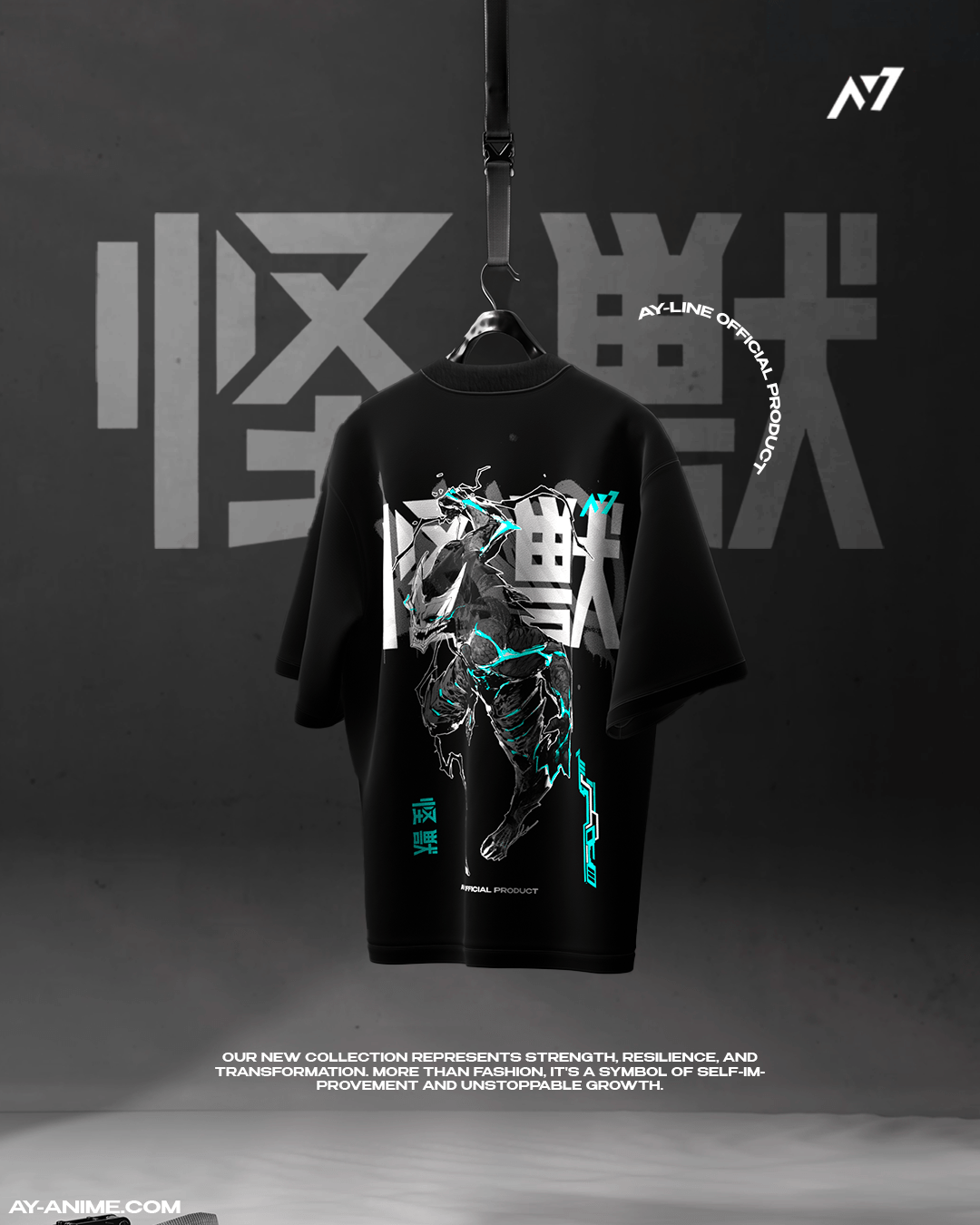 Kaiju Surge Streetwear Shirt Black - AY - Line Anime