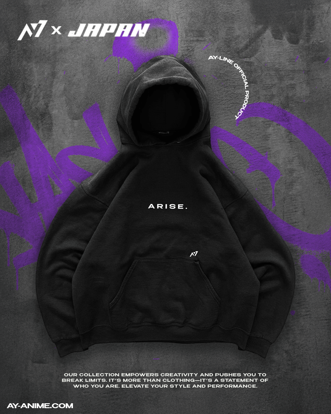 King of the Ants Streetwear Hoodie Black - AY - Line Anime