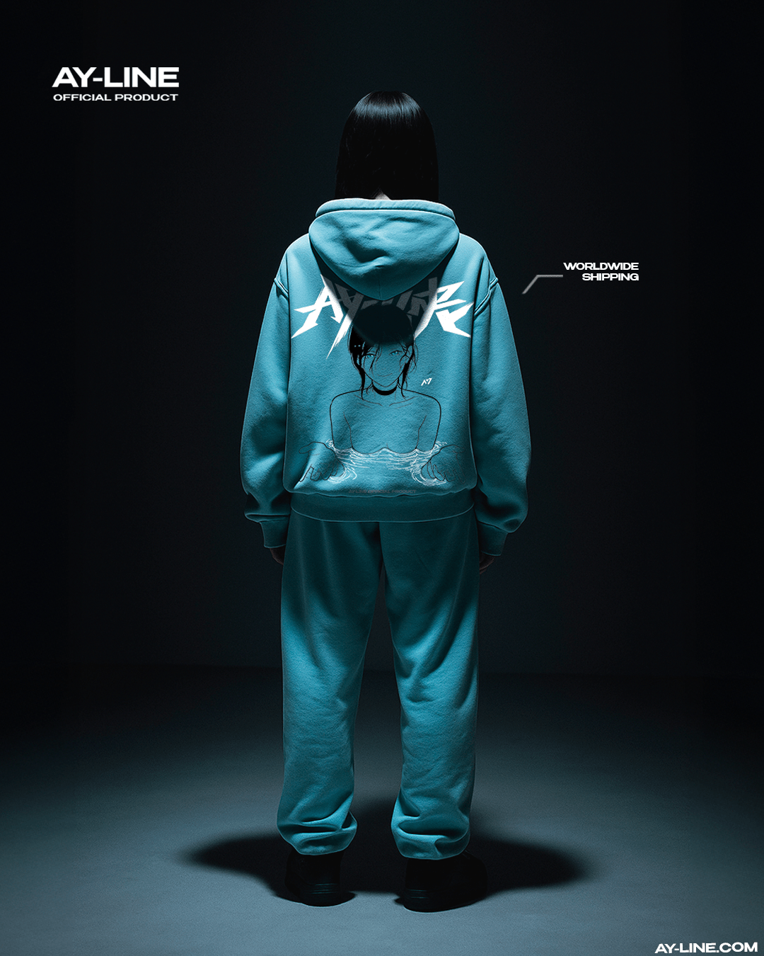 Depth Washed Streetwear Hoodie - AY - Line Anime