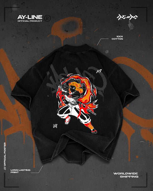 Flame Pillar Streetwear Shirt - AY - Line Anime