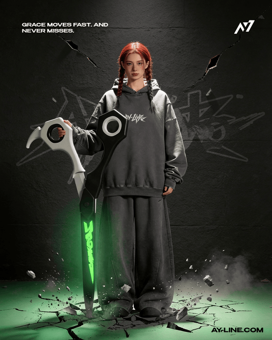 Emerald Glare Streetwear Hoodie - AY - Line Anime