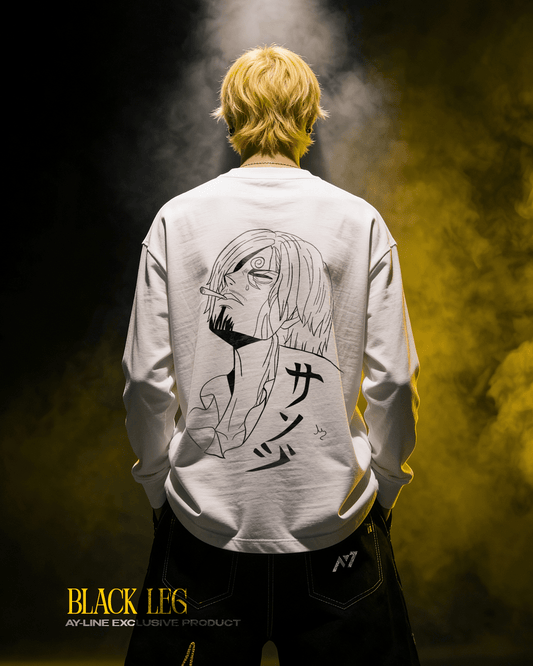Black Leg Crewneck Long - Sleeve - AY - Line Anime