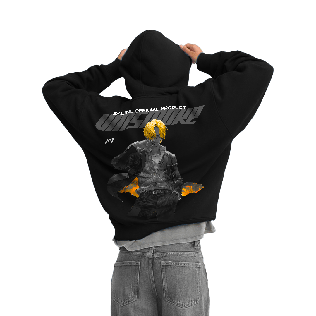 Black Leg Y2K Streetwear Hoodie Black - AY - Line Anime
