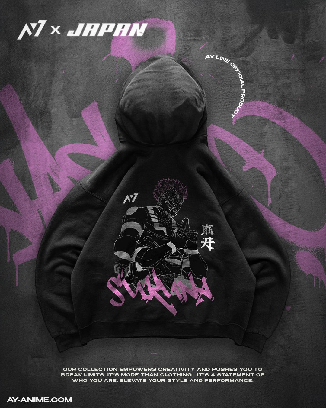 The Disgraced One Streetwear Hoodie Black - AY - Line Anime