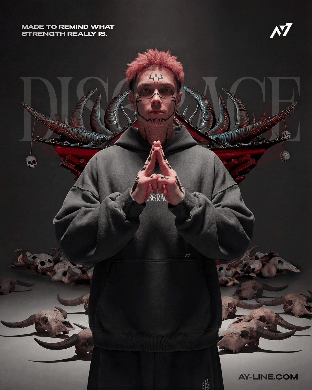 DISGRACE Streetwear Hoodie - AY - Line Anime