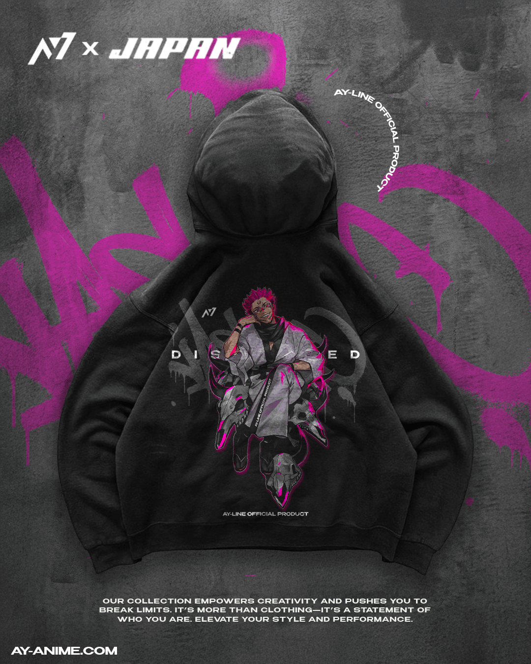 DISGRACE. 2.0 Streetwear Hoodie - AY - Line Anime