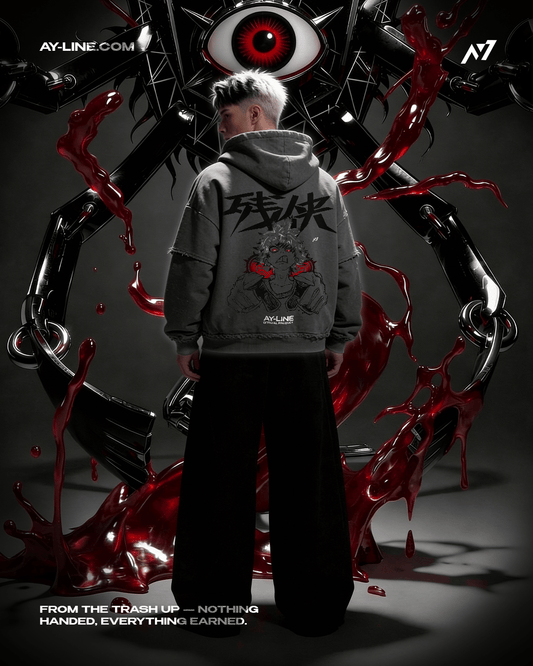 Scrap God Streetwear Ripped Hoodie - AY - Line Anime