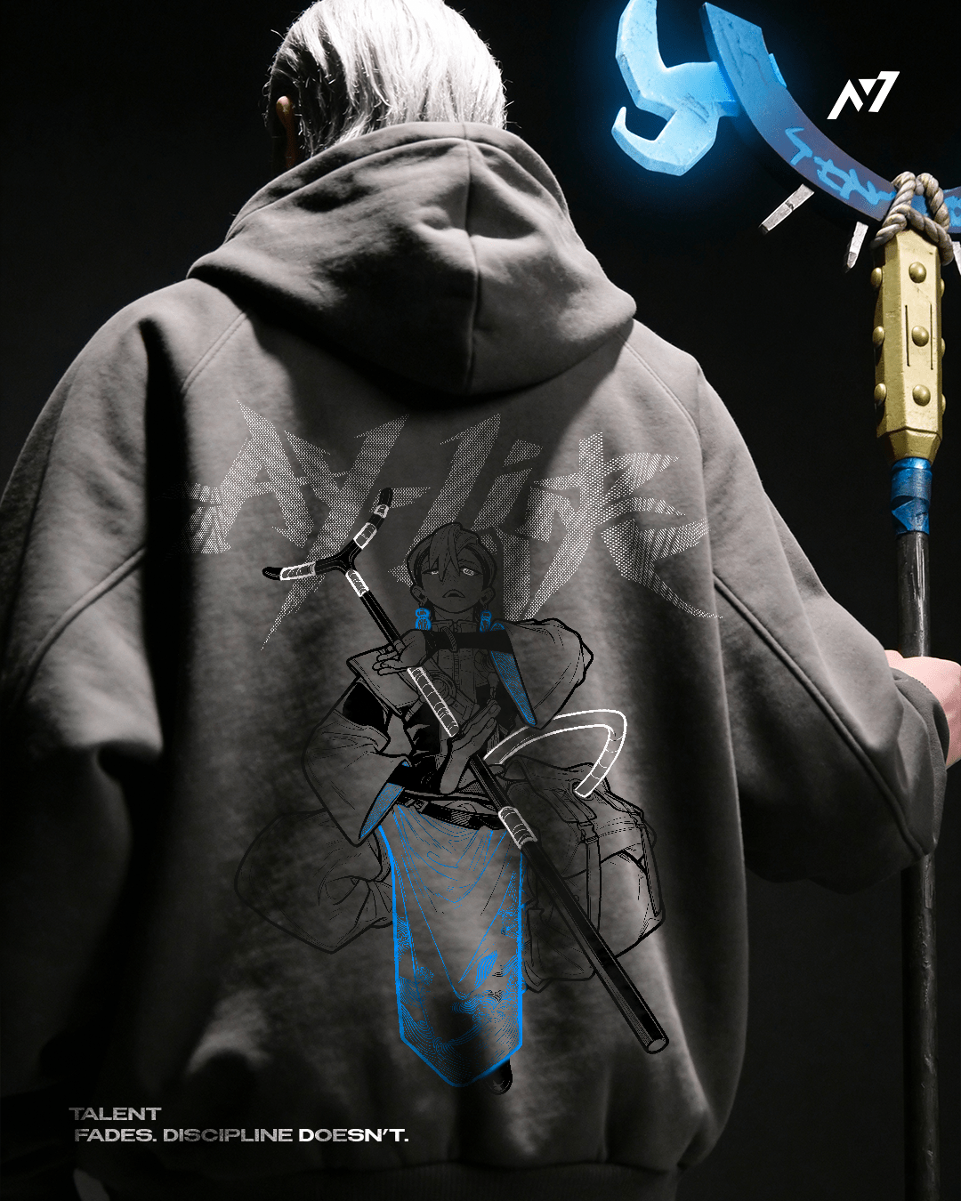 Azure Divider Streetwear Zip - Up Hoodie - AY - Line Anime